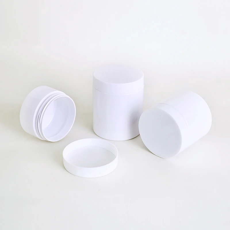 Factory Directly Supply Recyclable Custom Pet Jars White Jar Cylinder White Plastic Jars for Body Cream or Scrub