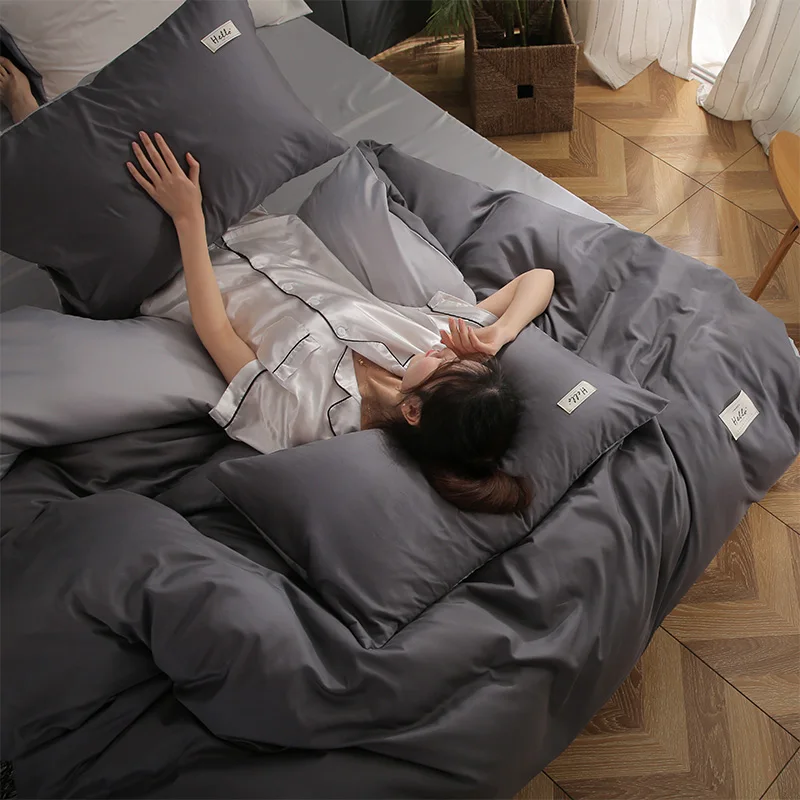 Ready To Ship Nordic Luxury Washed 100% Silk Seamless Four-piece Bedding Sets