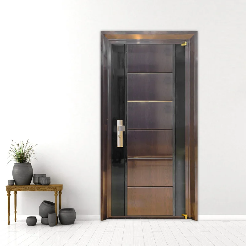 china supplier the latest design of 304 stainless steel main entrance door with multi-lock point anti-theft system barn door