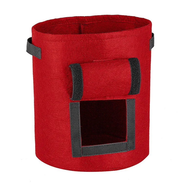 Perfectbio wholesale custom 5 / 7 / 10 Gallon breathable  fabric pots felt garden potato grow bag with handle for tree farms