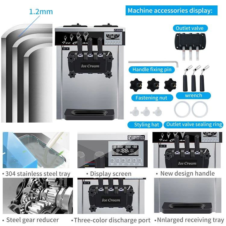 MK-618SCTB soft ice cream machine  for sale with Panasonic compressor