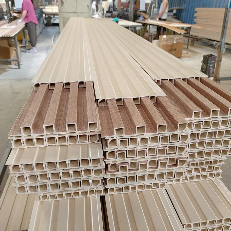 BAIJIN Wpc Wall Panel Pvc Wooden Grain Wall Panels Interior Decoration Slatted Wall Panel Sheets Wallboard