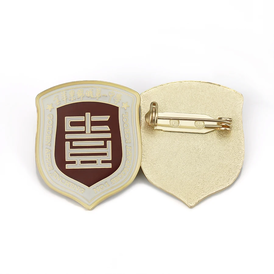 China High Quality Badge Maker High Quality Custom Free Sample Metal Badge Lapel Pin Campus Epoxy Badge