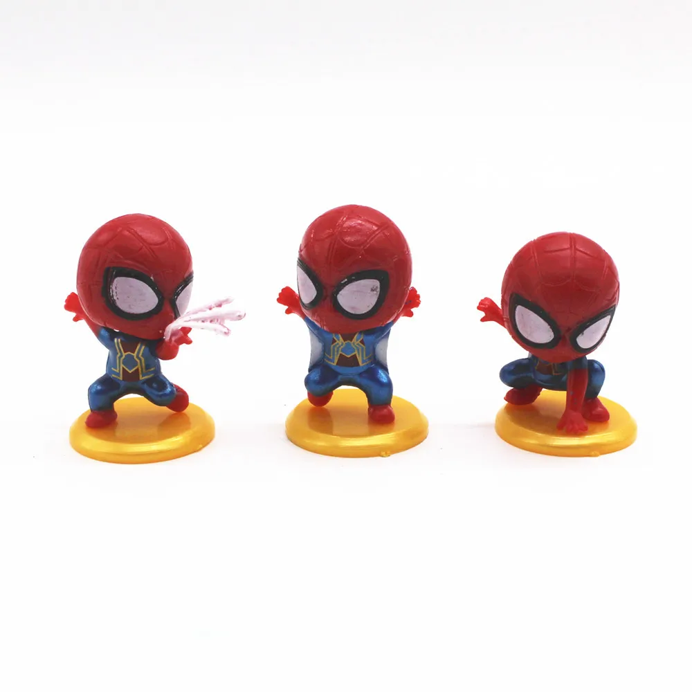 Cheap Price 5.5cm Mini Spiderman Figure Toy Cartoon Cute 8pcs per set Spider man Anime Figure PVC Doll For Cake Topper