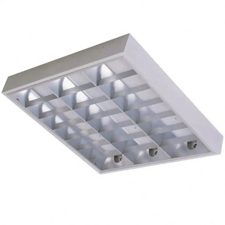 Anodized aluminum reflector T5 3x28W fluorescent fixture ceiling T-bar grid light