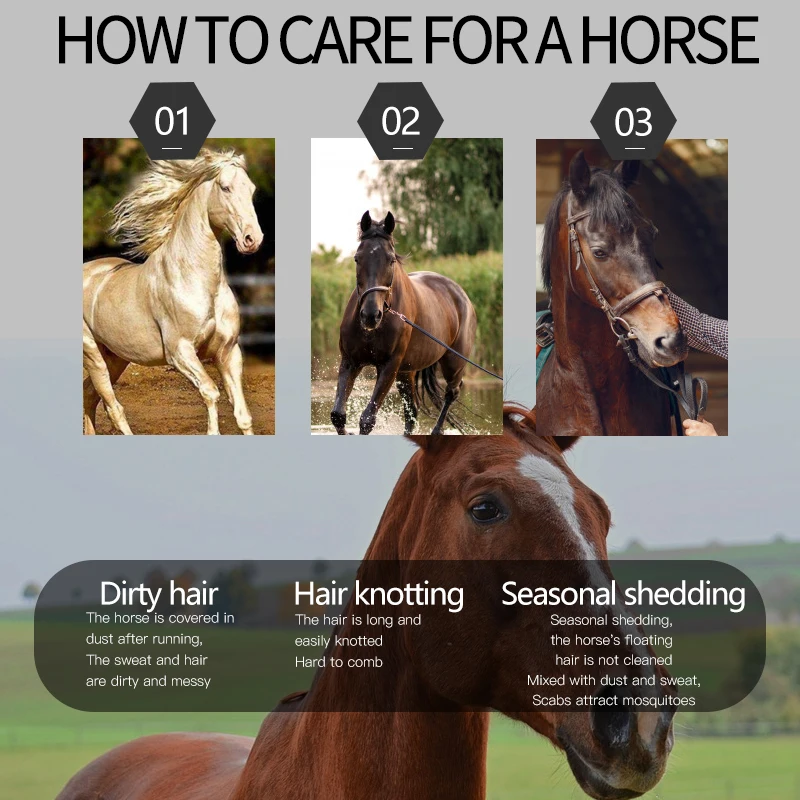 Horse Hair Cleaning Brushes Horse Deshedding Air Cushion Pin Comb Horse Grooming Brushes