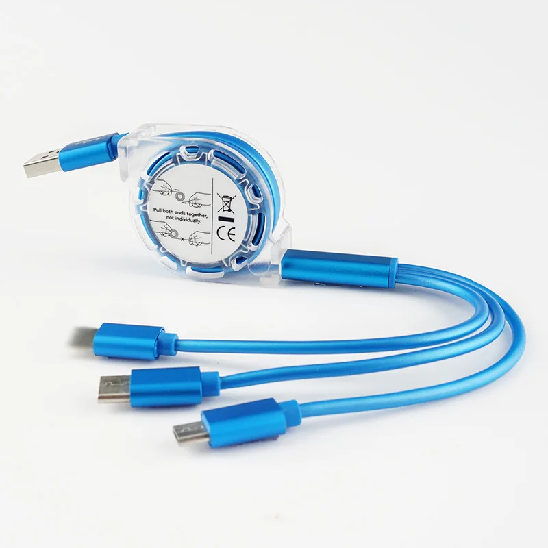  Быстрая зарядка 3 в 1 Выдвижной usb-кабель 3-в-1 все одном Мульти зарядный кабель для передачи данных