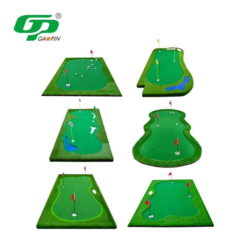 Factory Custom Professional Large Golf Practice Mat Golf Putting Green Mini Golf Course Practice Putting Mat for Indoor Use