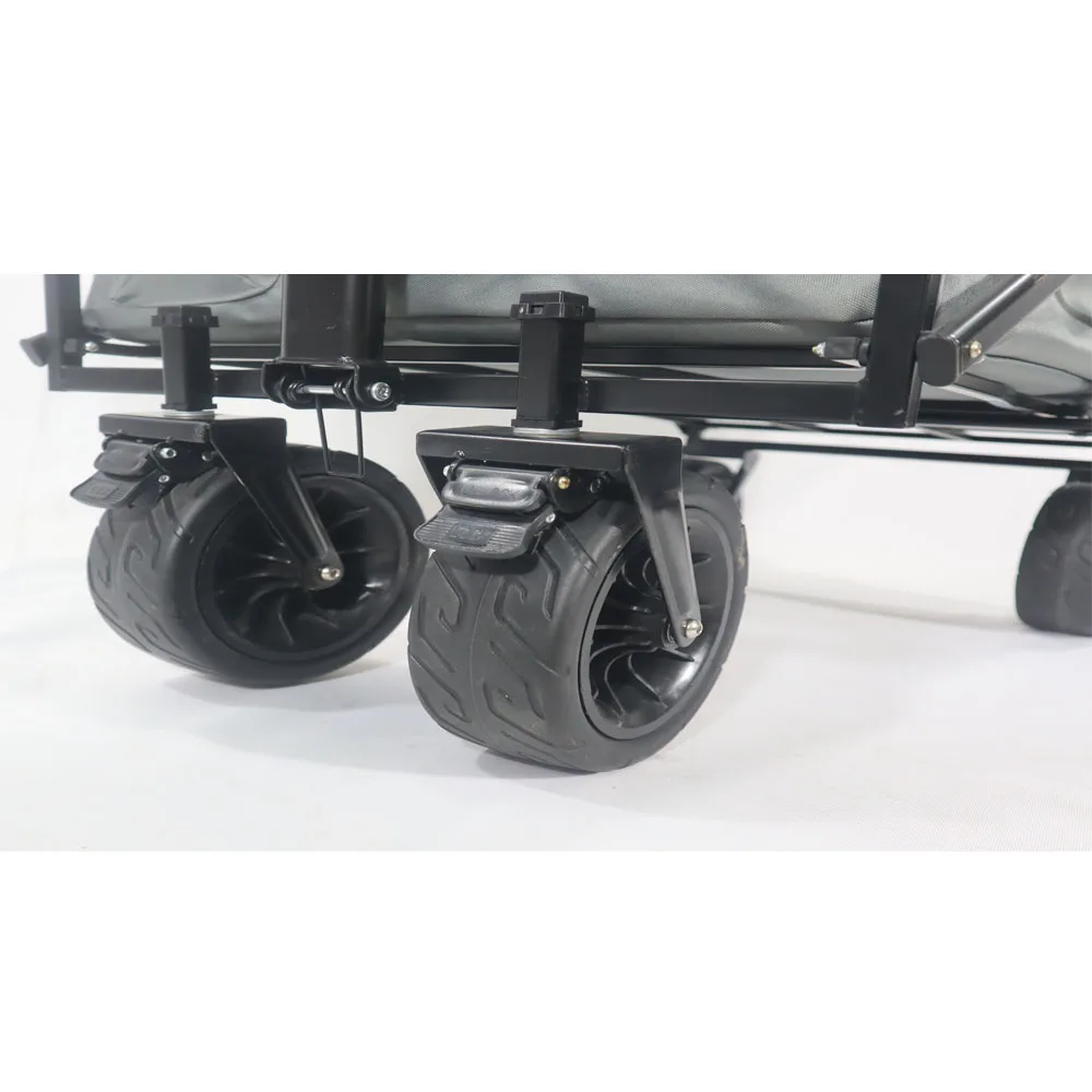 Foldable Beach Trolley Utility Camping Metal Garden Hand Cart Portable Folding Outdoor Wagon Trolley
