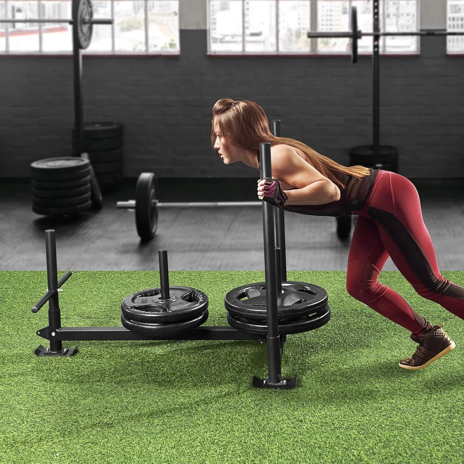 Weight Training Pull Sled Fitness Strength Speed Training Steel Power Sled Push Pull Gym Equipment Sled