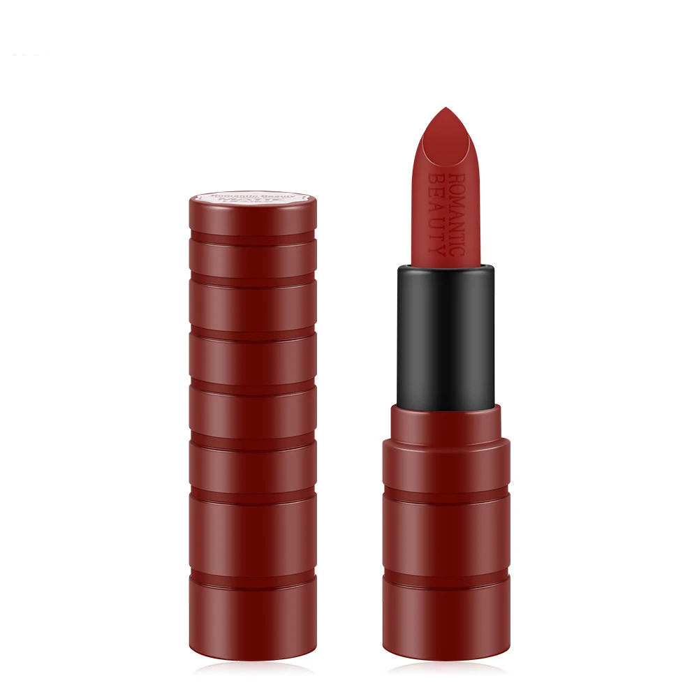 
New design labiales high-end texture waterproof and durable non-sticky cup Batom ladies makeup velvet matte lipstick 