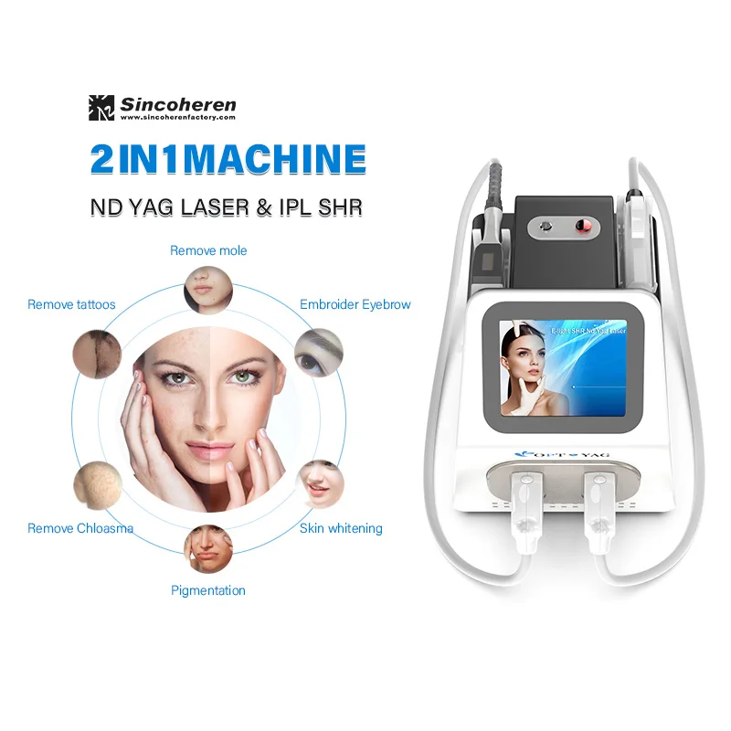 Commercial Use Laser Tattoo Removal Machine Ipl Nd:Yag Q-Switch Laser Hair Removal And Tattoo Machine