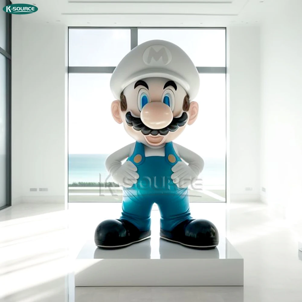 Home Decoration Life Size Mario Statue Custom Shop Park Decoration Resin statue Fiberglass Super Mari figure statue