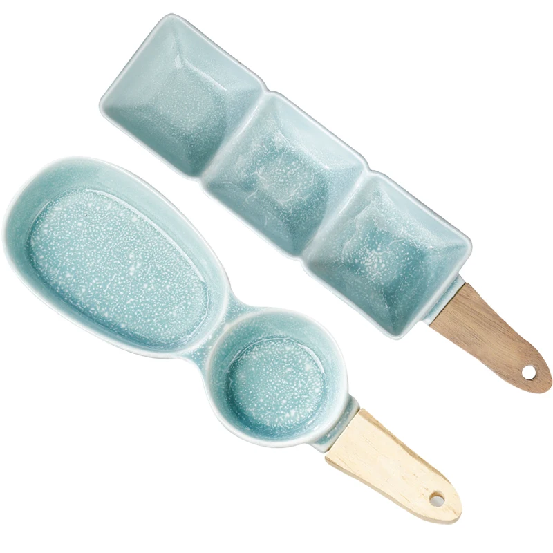 New Product Tableware  Food  Christmas Luxury Space Casual Valentine compartment ceramic dish plate appetizer snack dry wet