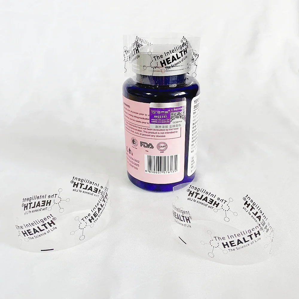 Printed Perforated Safety Shrink Wrap Seal Bands for Bottle Caps PVC Heat Shrink Band with Easy Tear Line