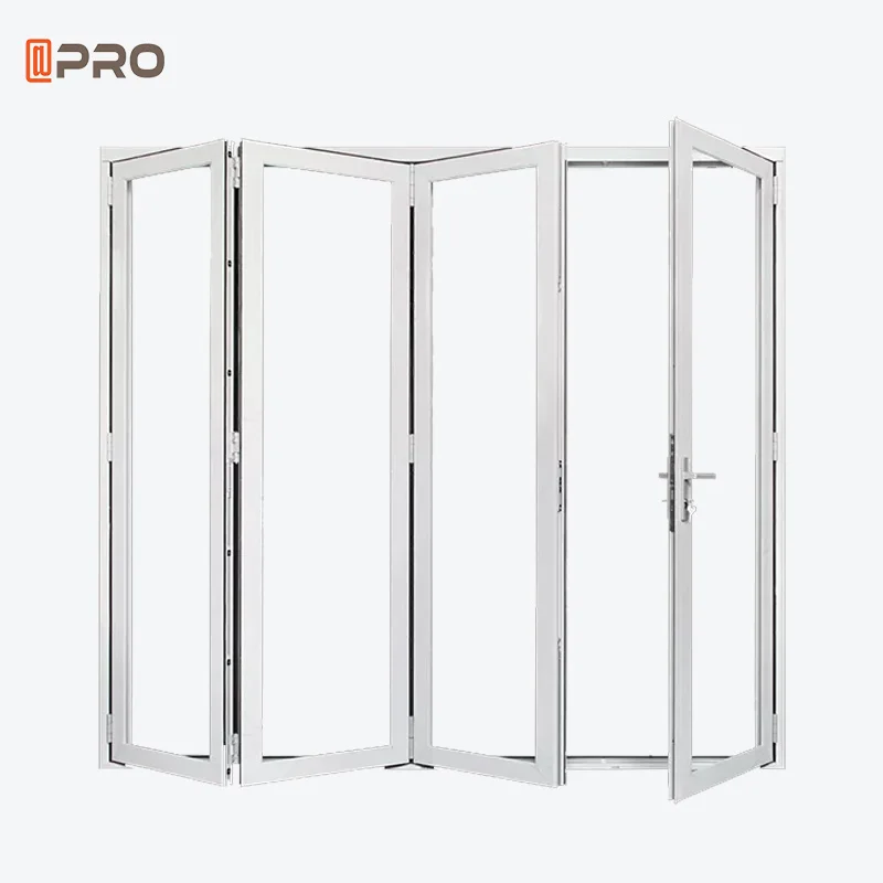 Exterior Aluminium Folded Double Glass Terrace Aluminum Plexiglass Sliding Folding Door Profiles Bi-Folding Doors For Restaurant