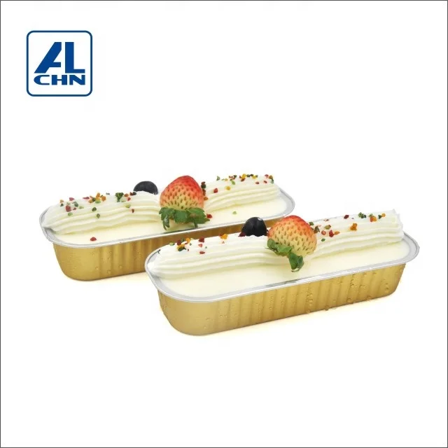 Gold inside,Black outside 200ML/7oz Recantgular Microwaving Disposable Bakery Cupcake Aluminum Foil Container Food Packing