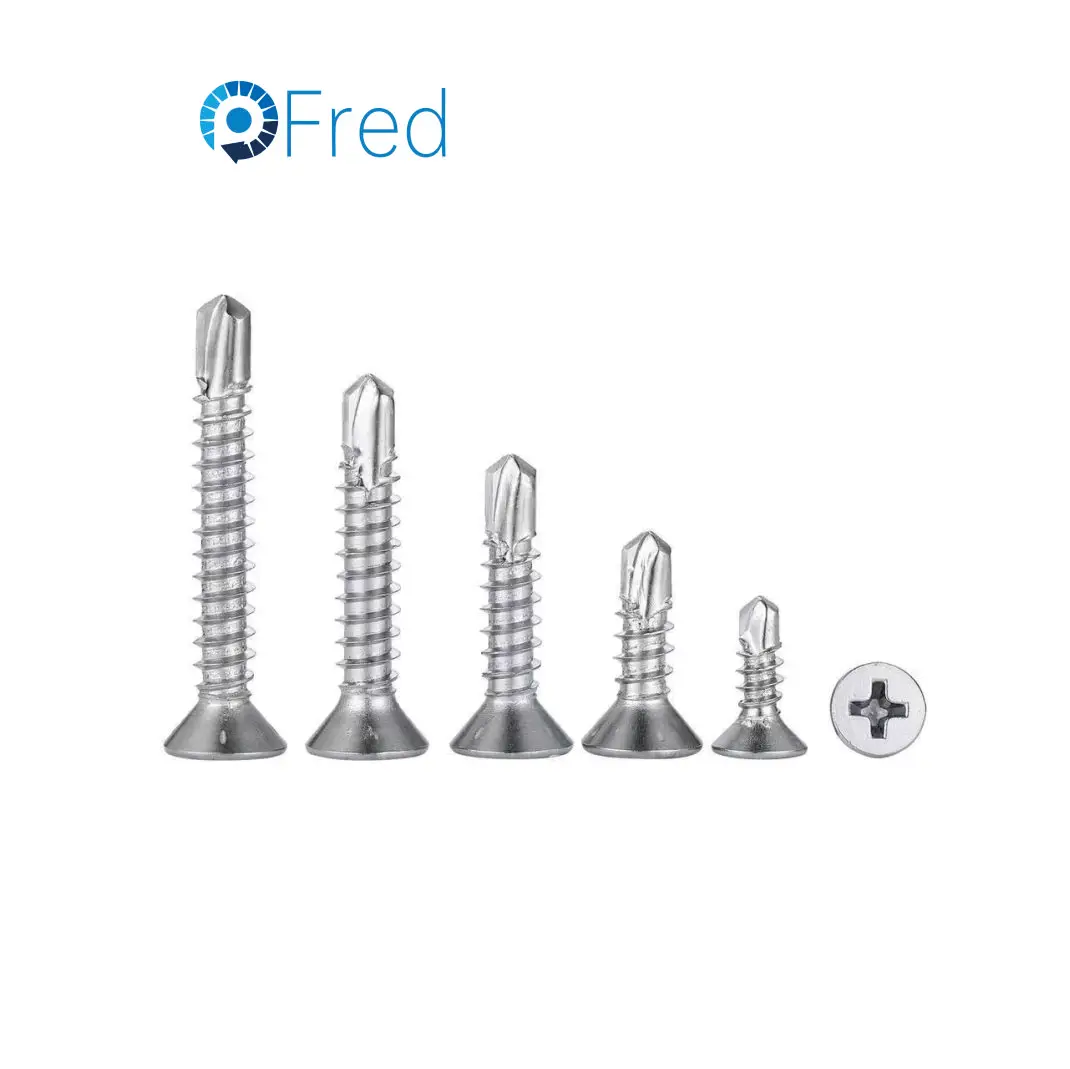 Customized Blue White Zinc Coated CSK Self Tapping Drilling Screws DIN7504P Made Steel Stainless Steel Available Inch Metric