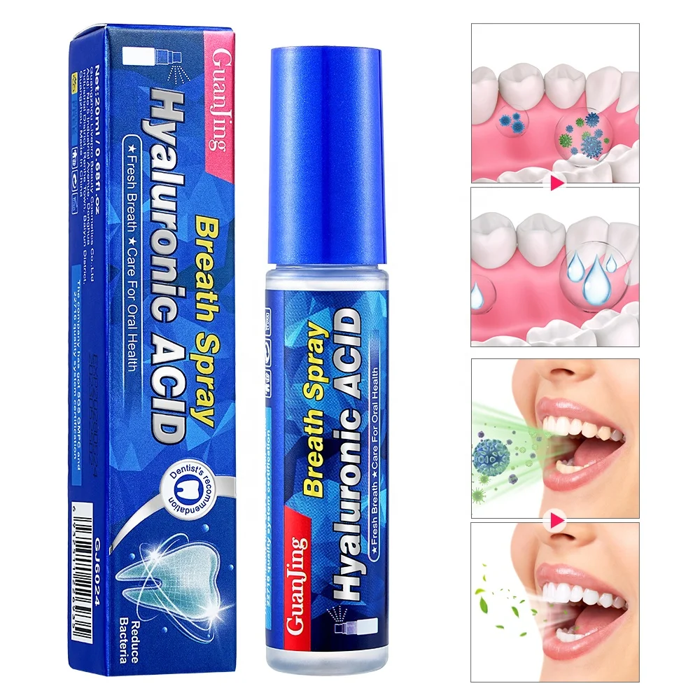 Hyaluronic Acid Breath Spray Oral Health Fresh Breath Mint Spray for Bad Breath