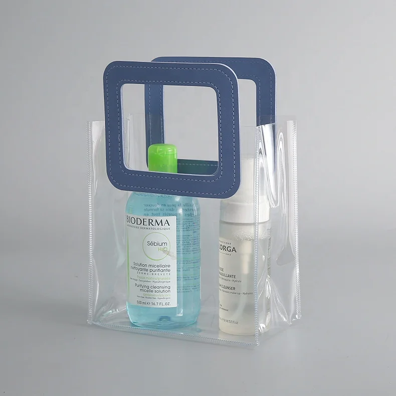 Ins Amazon new fashion clear neon PVC beach bag waterproof transparent PVC tote bag women colorful PVC handbag