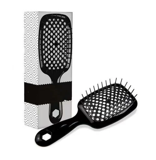 Fluffy Style Un Hair Brush for Salon Use Enhanced Beauty Makeup Comb with Plastic Handle Home Hairdressing Massage Box Packaging