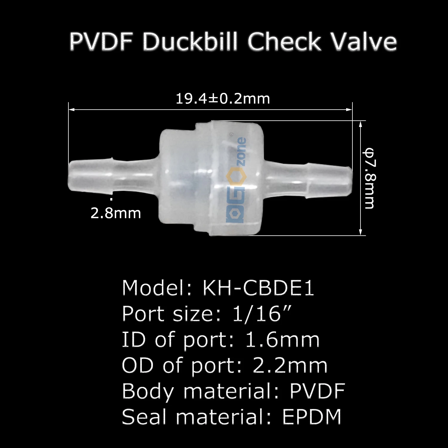 DGOzone Check Valve min Plastic One Way Valve 1/16 Duckbill Non Return Valve