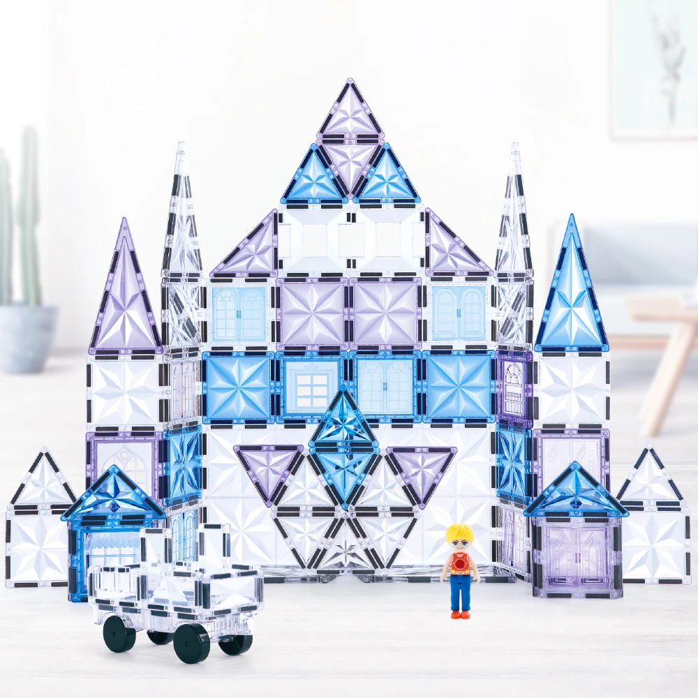 Certified CE/EN71/ASTM New Transparent Magnetic Tiles and Building Blocks Sets Plastic Material with Magnetic Paint