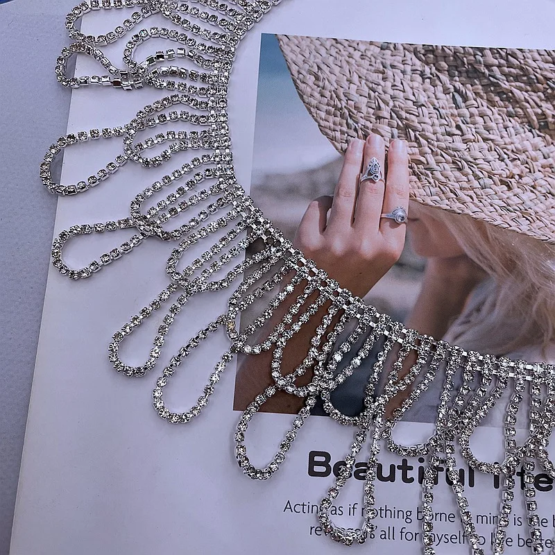 wholesale Soldering crystal glass chain metal cup rhinestone cup chain