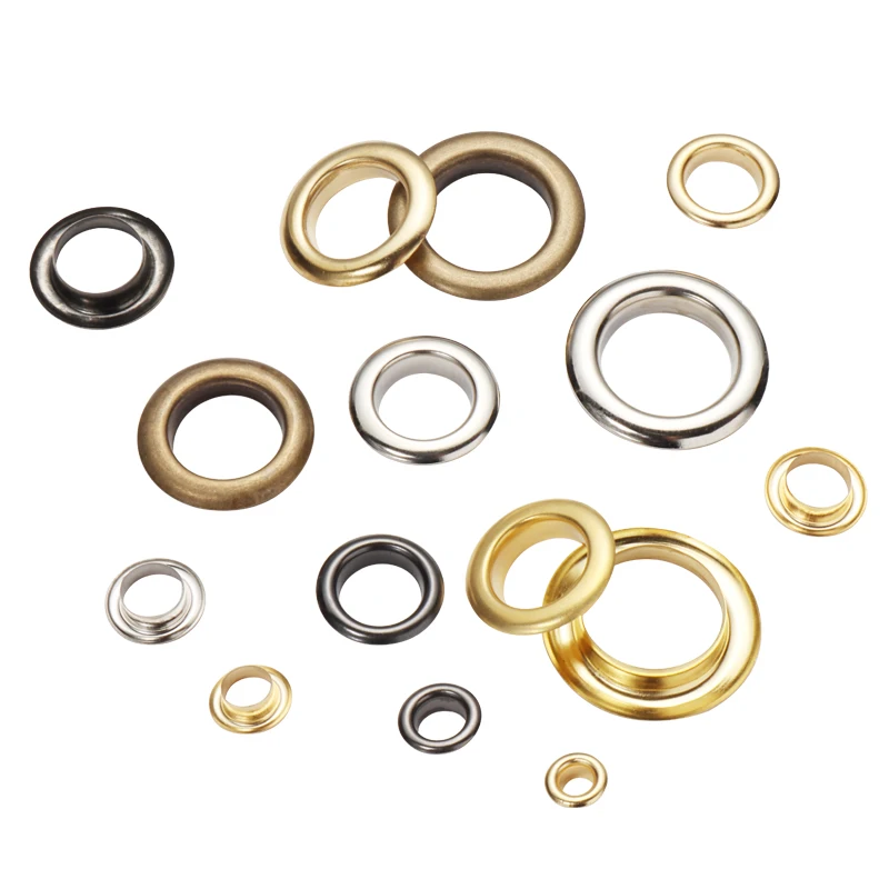 
1.6-50mm wholesale brass eyelet mass stock and specs gromply metal round brass grommet eyeletsmet for curtain shoes factory sup 