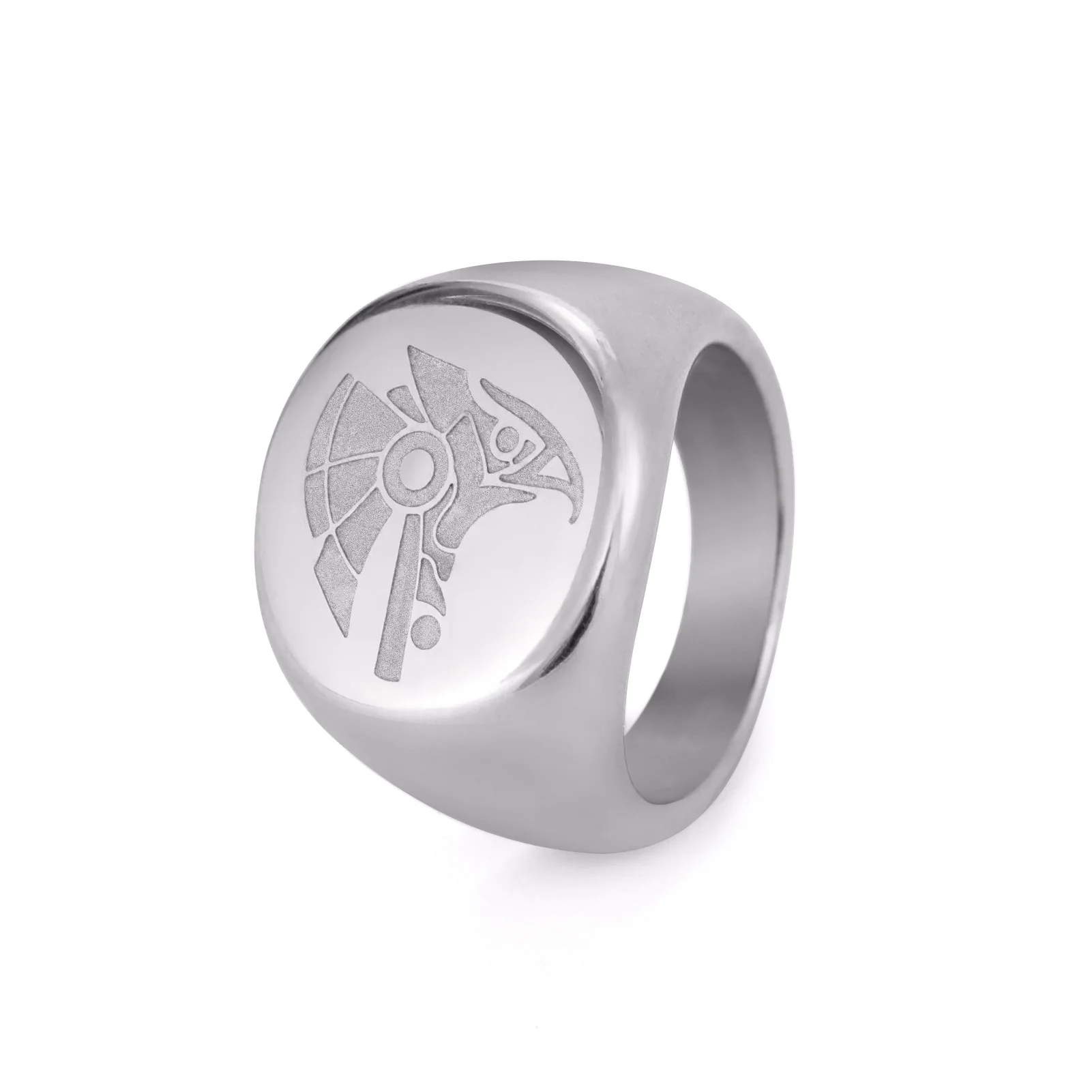 Hot Sale Chinese New Year Fashion Accessories Stainless Steel Round  Ring For Women Men