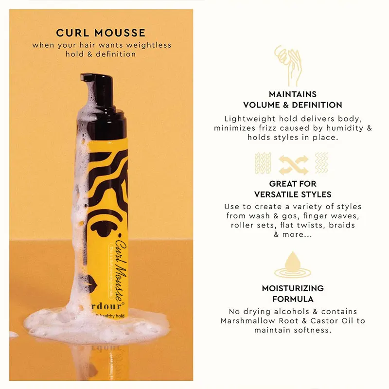 Styling Mousse with Argan Oil Hydrating Curl Mousse 8 oz / 236.6 mL  Mousse for dry curly hair