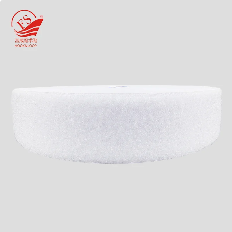 Sewing On B Level 40% Nylon 25 m One Roll Hook And Loop Patches Fastener Strap In 20 mm White Color