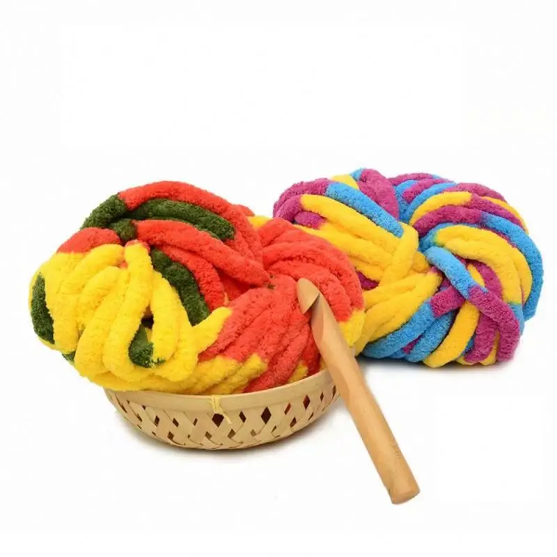 Online Shopping Chenille Yarn 100% Velvet Polyester Vegan Chunky Yarn Jumbo Giant Yarn For Arm Knitting Handmade Throw Blanket