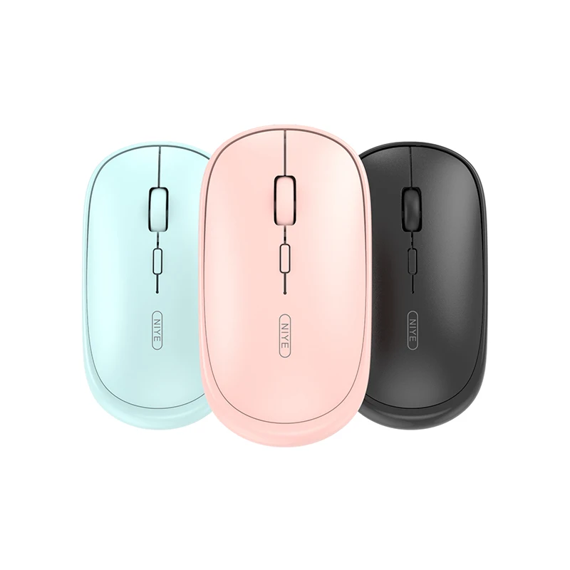 Niye Wireless Mouse Mute Macaron Colorful Stylish Rechargeable Replaceable Battery Mouse Adjustable DPI Mouse