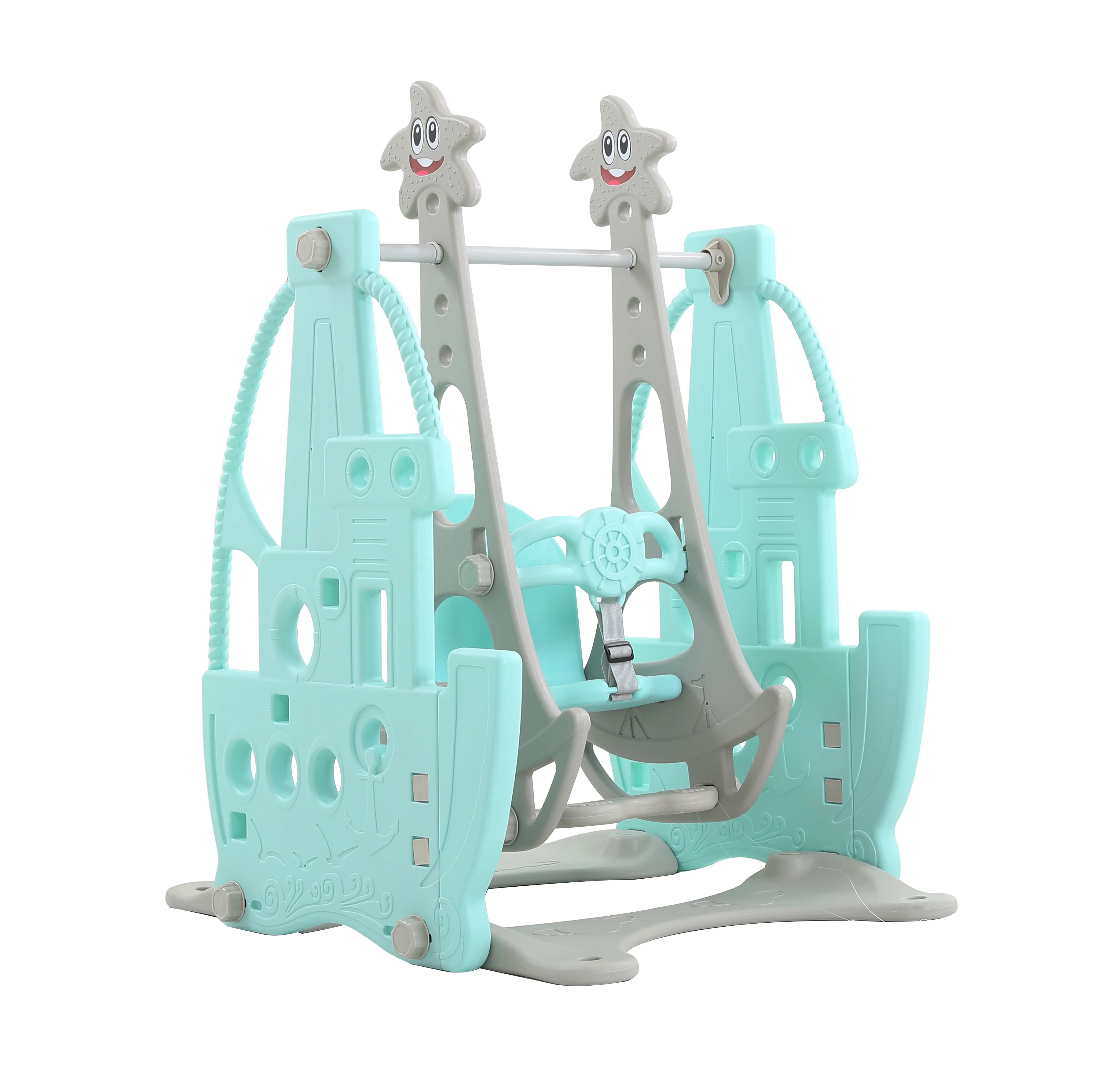 Combination Kids Plastic Swing Colorful Home Use Indoor Playground Slide and Swing Set Baby Toys for Sale