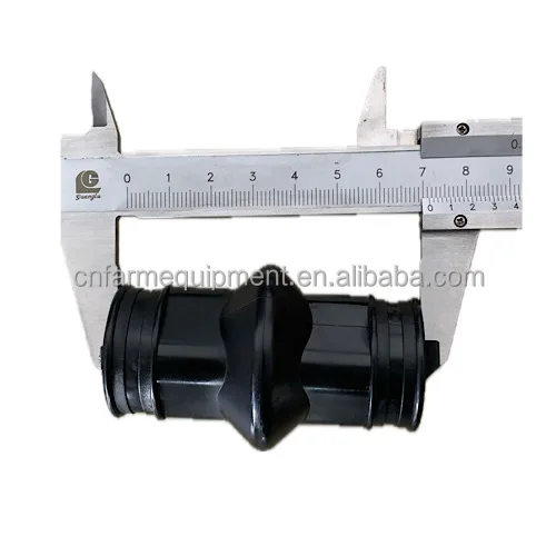 PVC water pipe joint black rubber connector joint with pipe clamp used in poultry farm automatic drinking line equipment