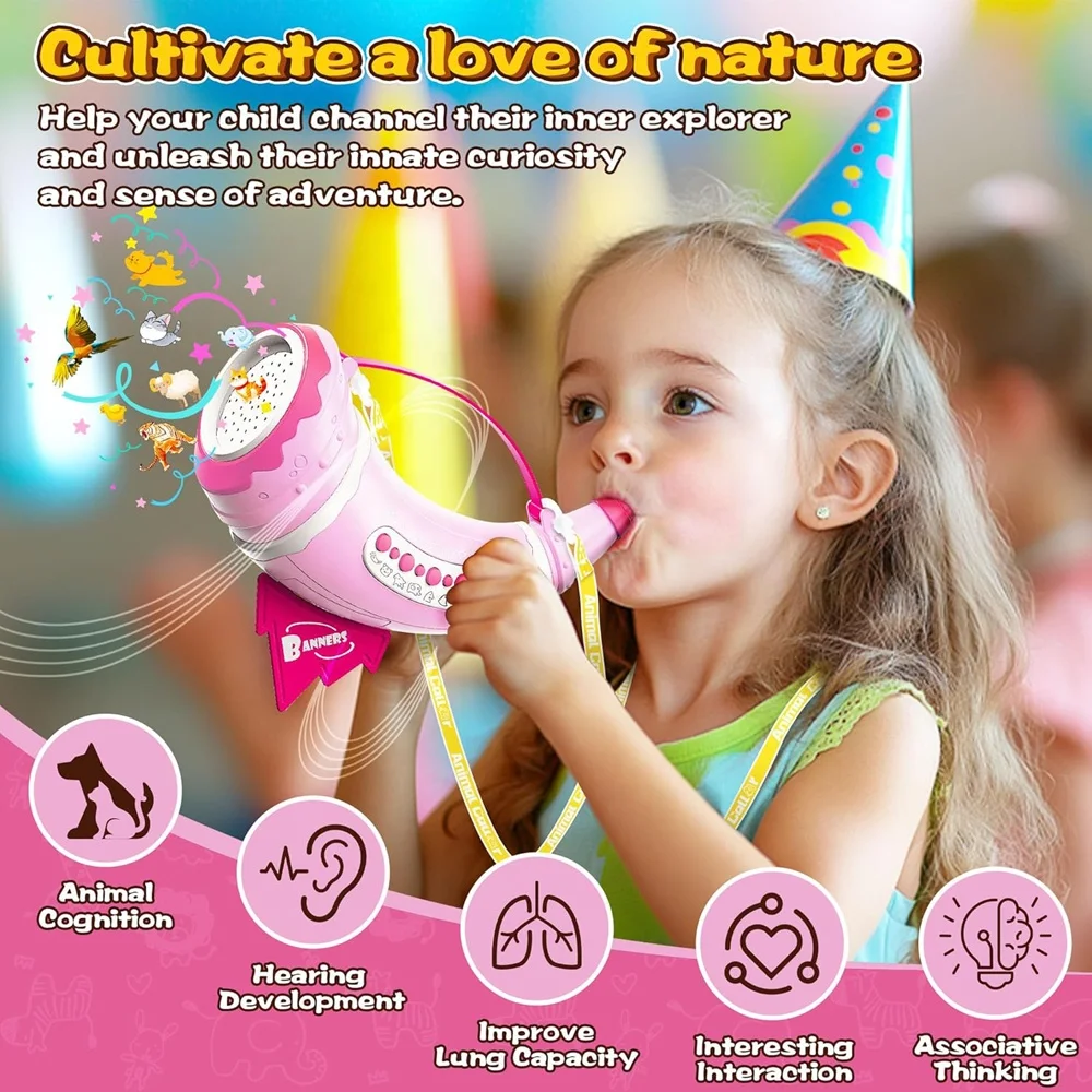Outdoor discovery animal caller toy kids hunting toy blowing whistle horn with 2 mode 30 kinds of realistic animal sound effects