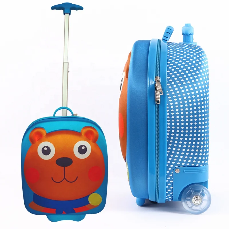 Multicolour EVA 3D hi-moulded 2-in-1 character kids trolley suitcase and backpack In cute design