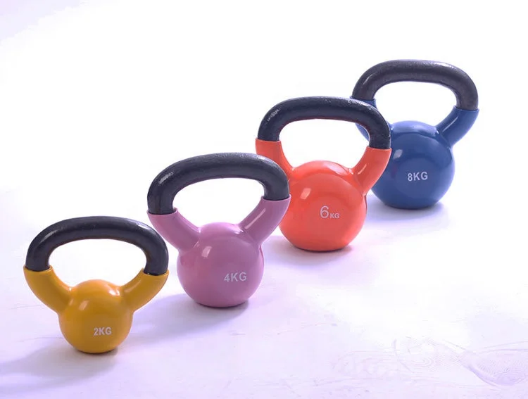 Most Popular PVC Dipping Coated Vinyl Kettlebell Workout Weight Loss Strength Training Sports Entertainment Product
