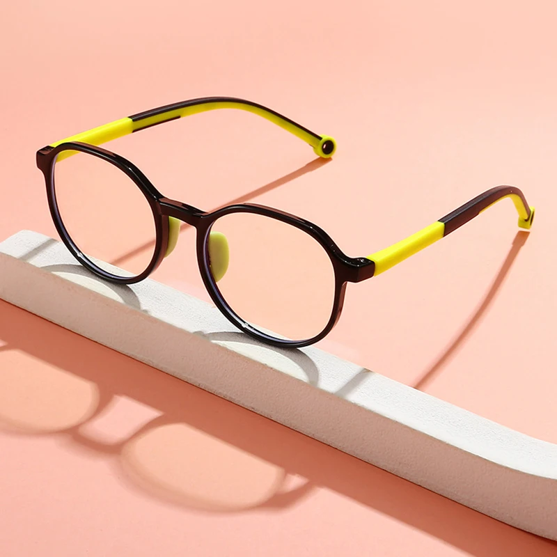 2022 Молодежная TR90 с защитой от синего света Нескользящие разноцветные От 3 до 12 лет дети силикагелевый носовой фиксирующей накладки солнцезащитные очки в стиле унисекс с лентой