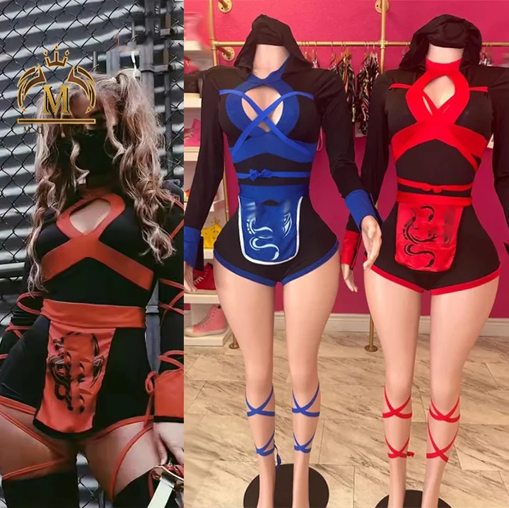 Female Samurai Suit Costume Halloween Costume Movie Dragon Performance Wear Ninja Suit Carnival Costume