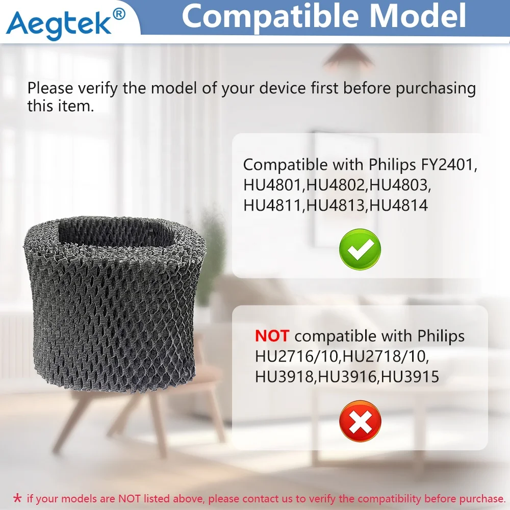 FY2401//HU4802/HU4803/HU4811/HU4813 Replacement Filters for Philips Household Vacuum Cleaner Battery Humidification Filter