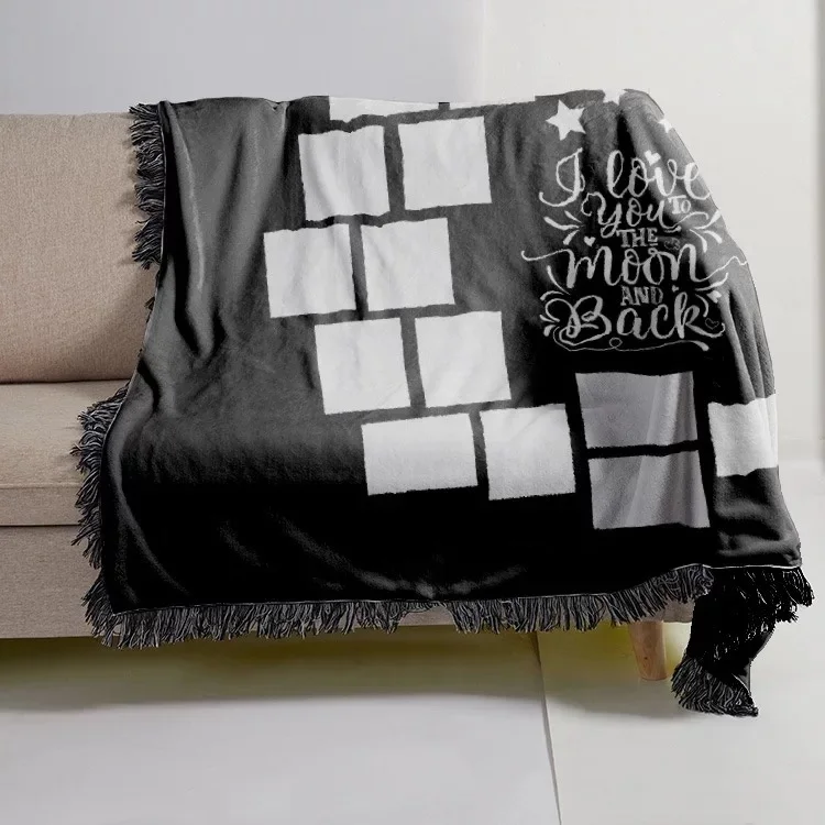 I love you to the moon and back heart 50x60 inches 125x150cm sublimation panel photo baby blanket