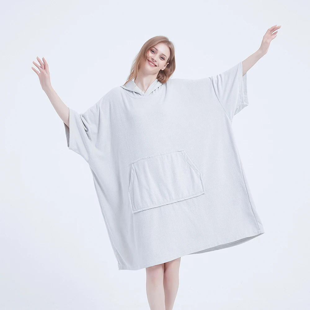 Oversized Microfiber 220gsm Beach Towel Poncho No Sand Suit For Surfing Lightweight Hoodie Beach Towels Swimming Adult
