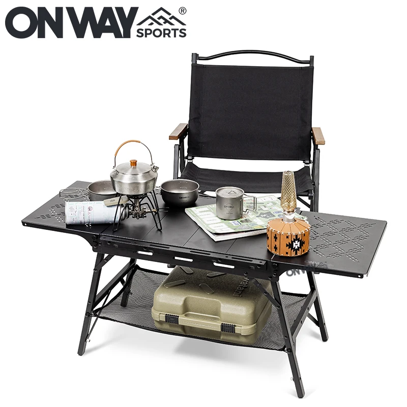 Onwaysports Professional Outdoor Table With Removable Shelf Adjustable High 2+2 UNIT IGT Camping table