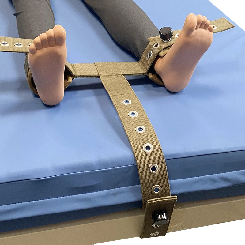 Hot Selling Patient Tender T-shaped Belt Feet Restraint Adjustable Belt Magnetic Control Restraint Belt for Hospital