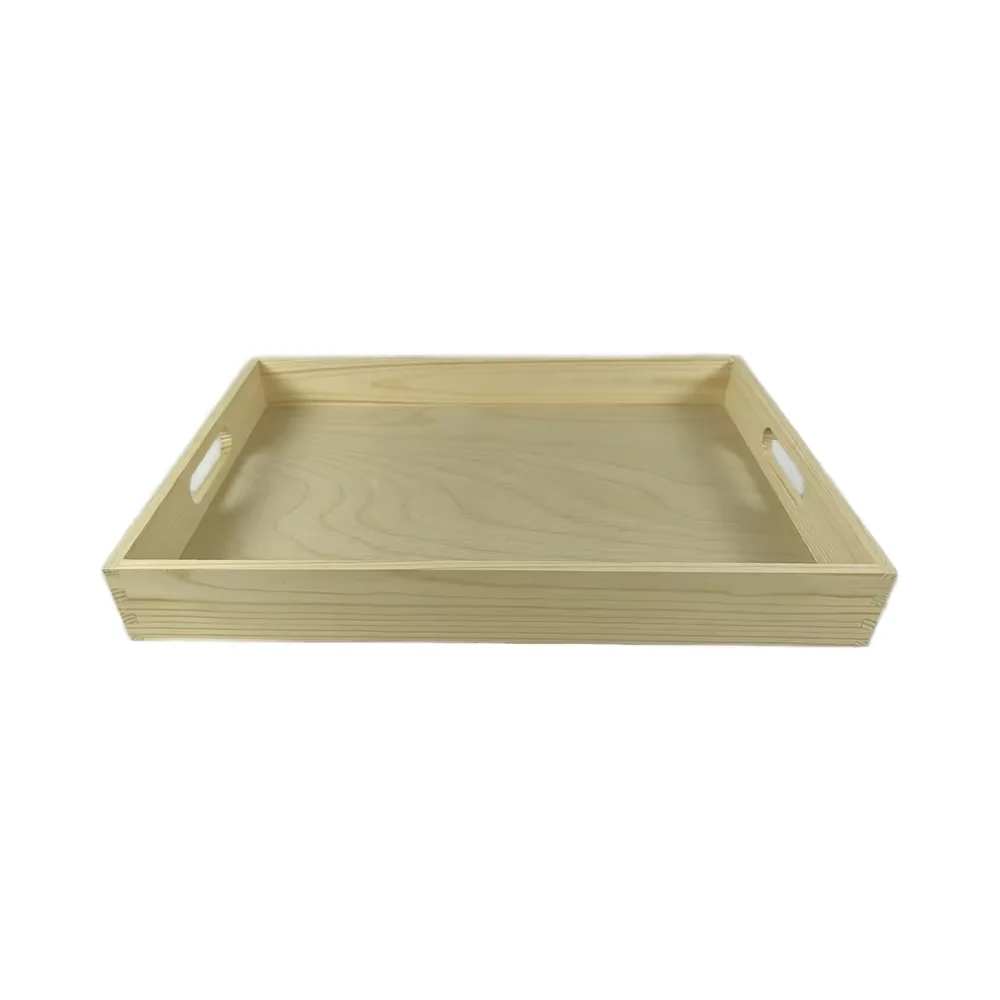 Bamboo Serving Tray Acacia Wood Plate Elegant Metal Model for Dinner Parties Guests Serving Style
