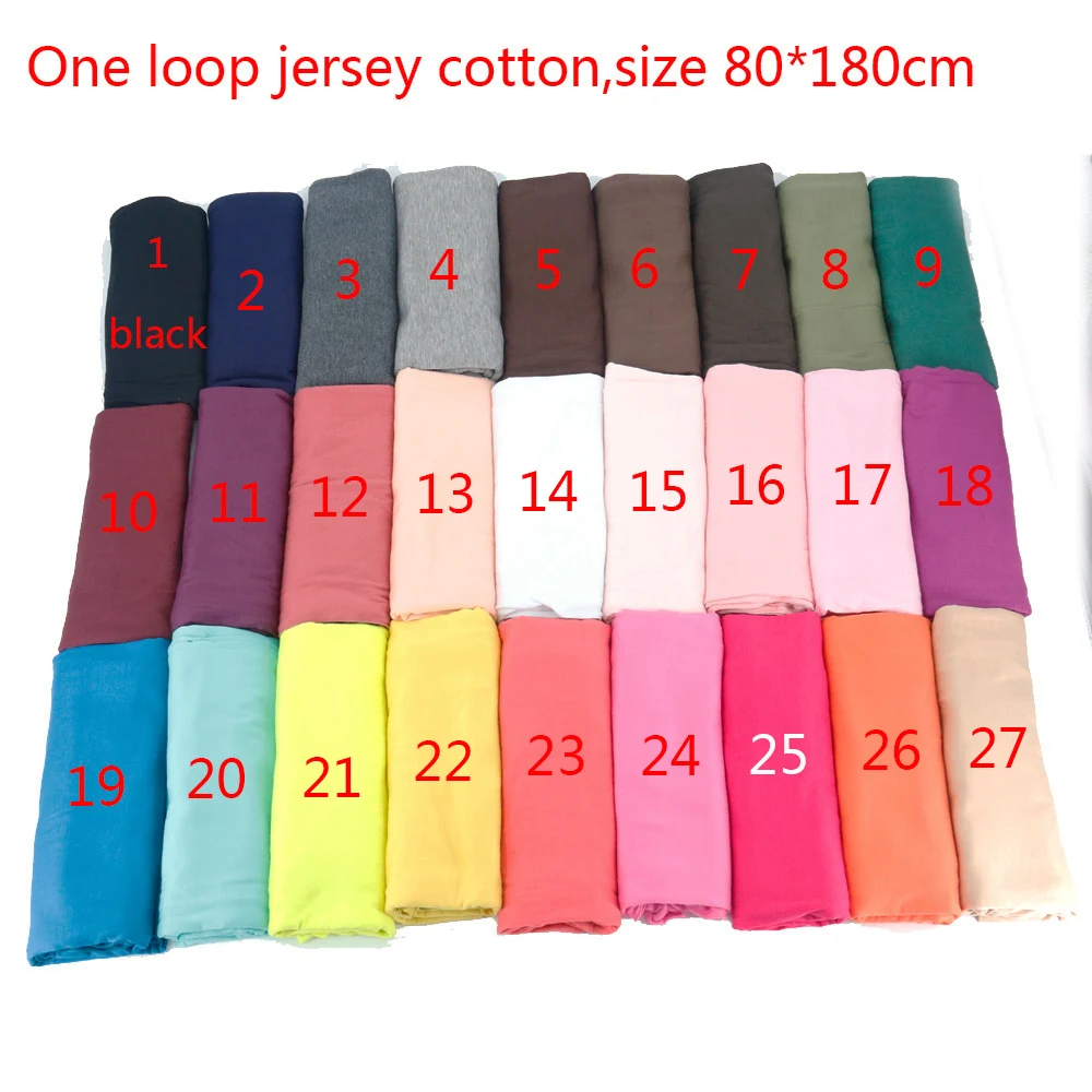 2021 New Style plain color shawl New Trend Arab Dubai Muslim women high quality soft breathable Jersey cotton one loop scarf