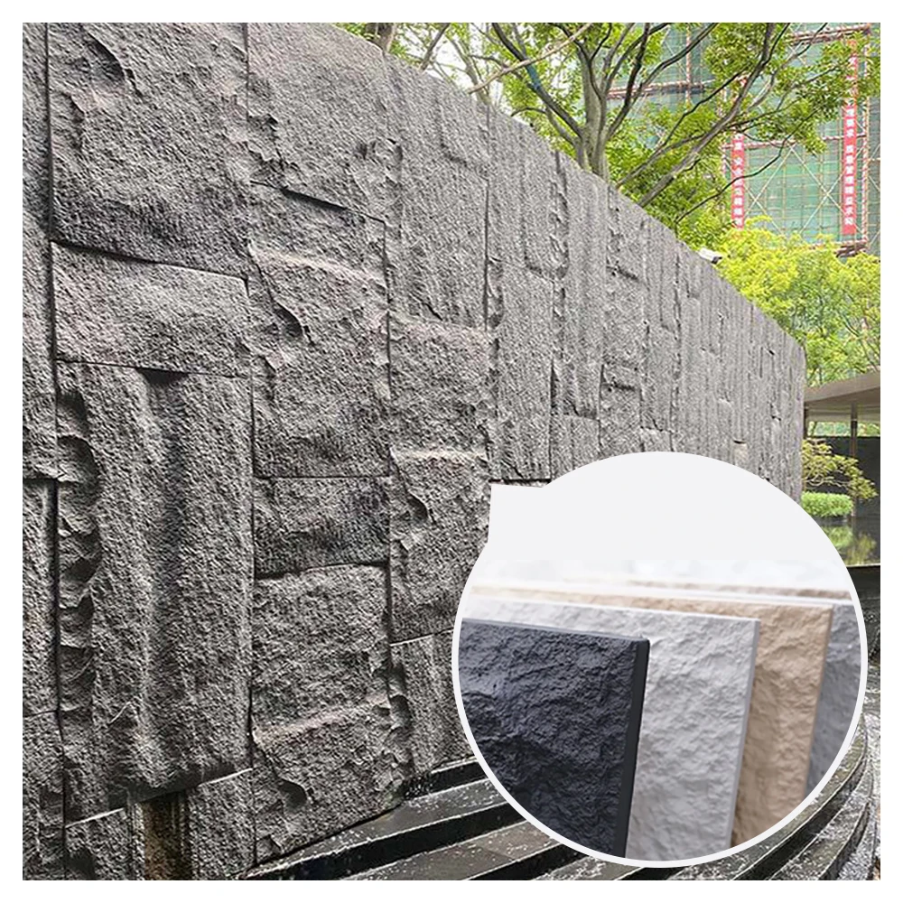 Wholesale PU Faux Mushroom Stone PU Culture Stone Wall Panel Board Veneer For Exterior Wall