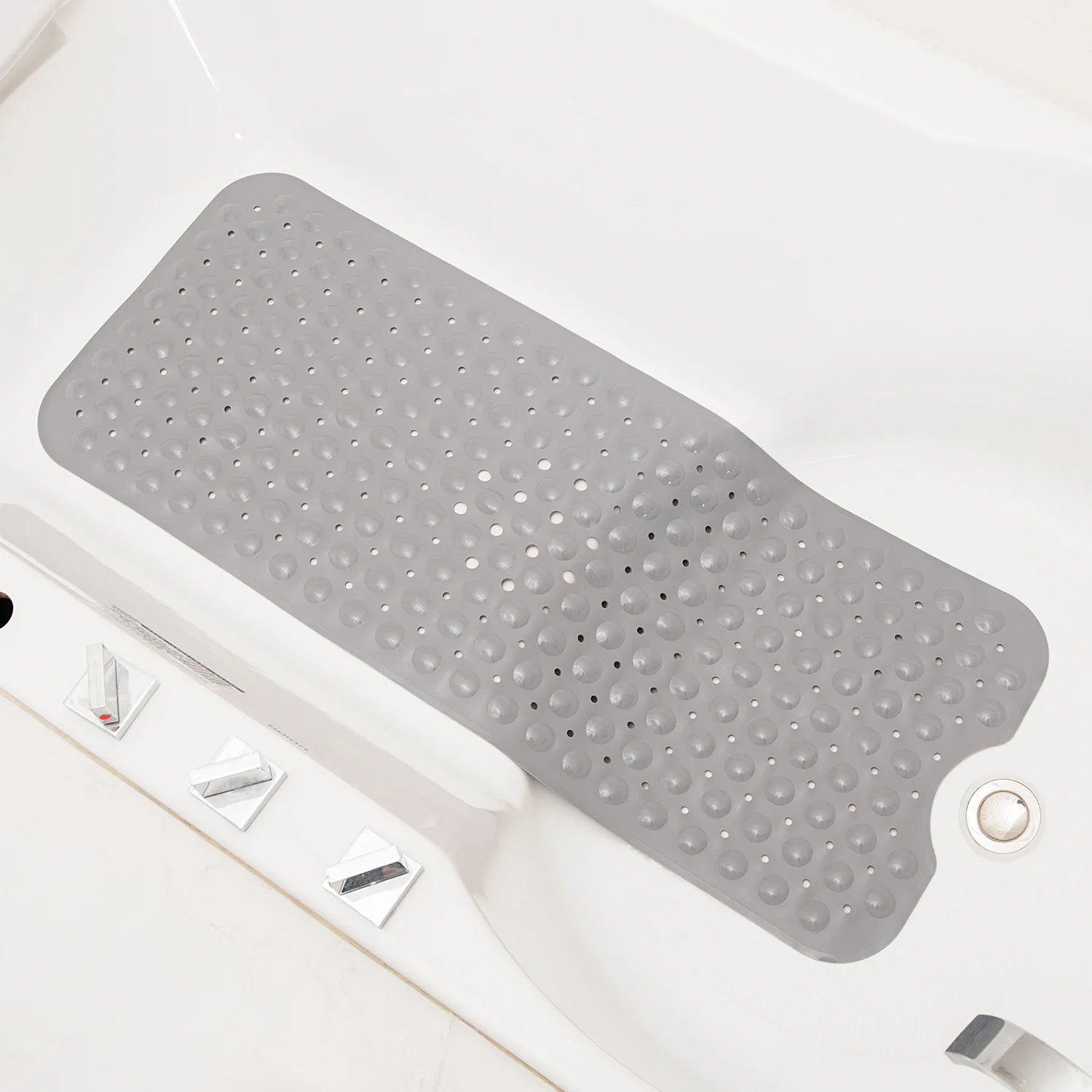 Bathtub and Shower Mats, Extra Long Non Slip Bath Mat 40 X 16 Inch, Bath Tub Mat with Suction Cups and Drain Holes for Bathroom,